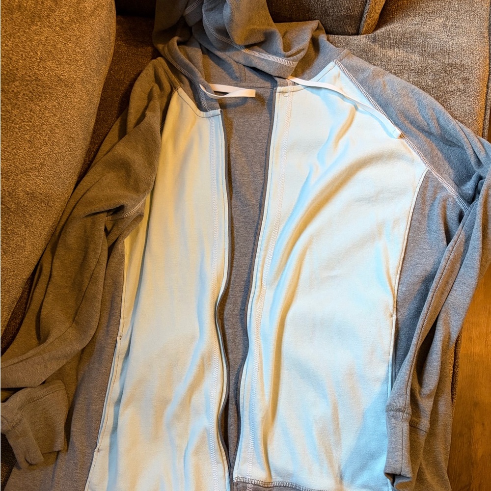 Women’s Eddie Bauer Gray and Light Blue Zip-Up Hoodie